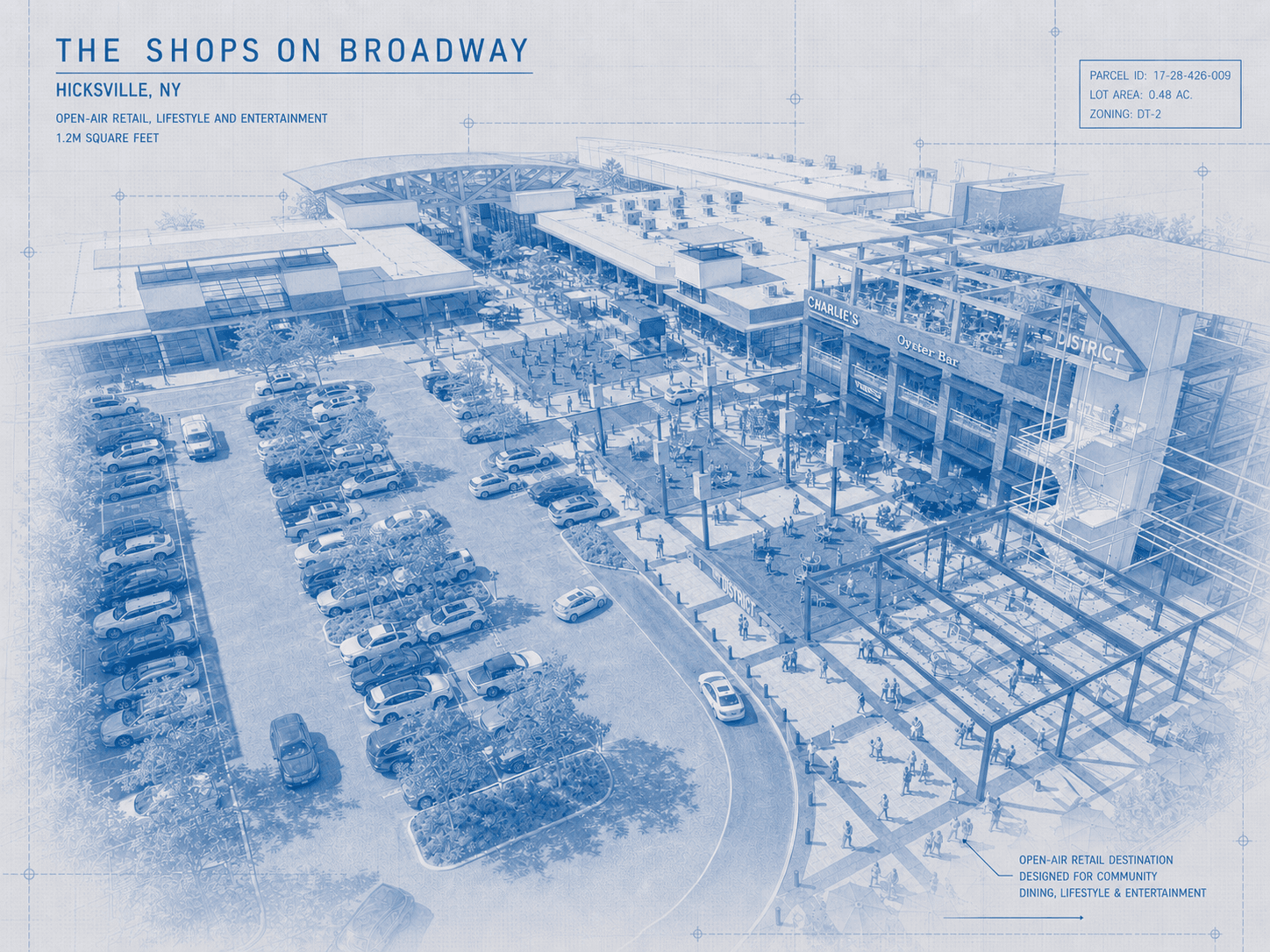 The Shops on Broadway — blueprint aerial
